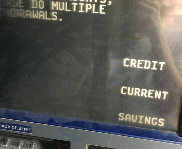 ATMの画面
