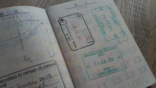 パスポートのスタンプ