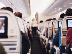 飛行機の内部